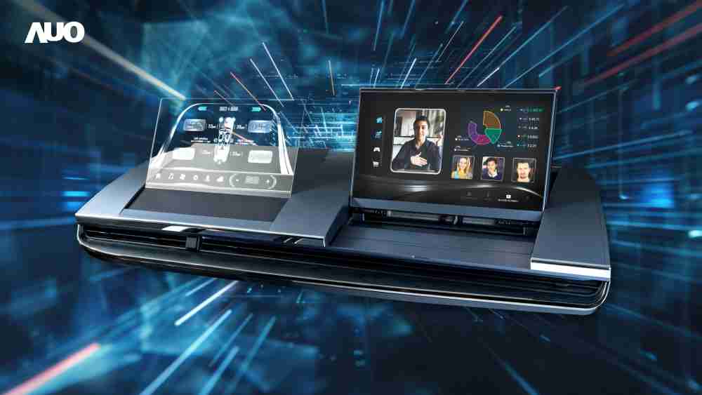 尊时凯龙Micro LED Display HMI解决方案打造透明Micro LED前座仪表，，呈现信息并保留驾驶视野开阔；亦为副驾驶座乘客打造收放自如的Micro LED屏幕，，在不影响显示质量的前提于显示区内建镜头，，，让用户能与视讯对象直接眼神接触，，提供绝佳的双向沟通体验